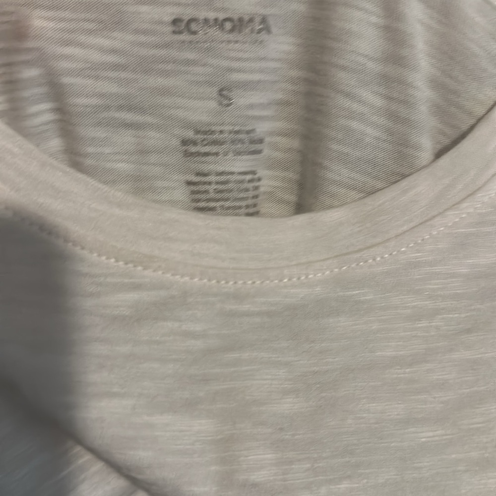 Sonoma White Lace Flutter Sleeve Top Small | Preppy Cottagecore Feminine Tee - Picture 6 of 6